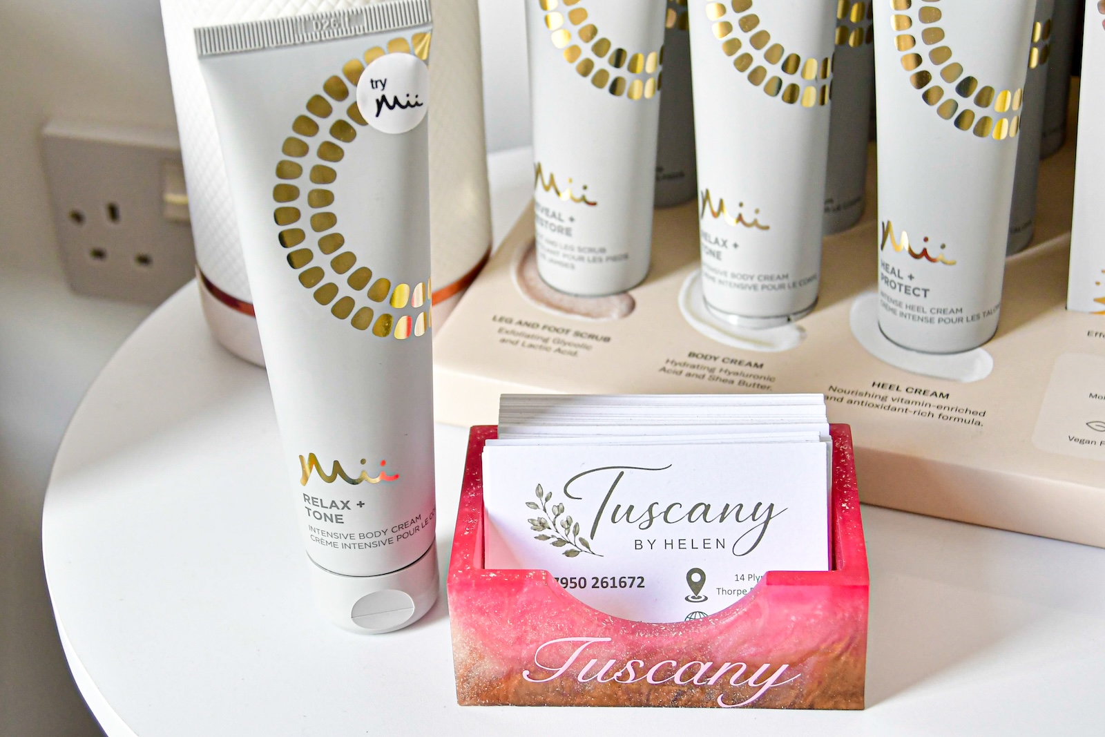 Mii products and Tuscany by Helen business cards